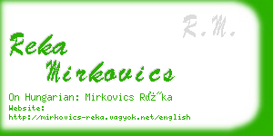 reka mirkovics business card